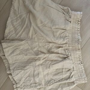 High waisted linen shorts
